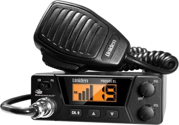 Uniden PRO505XL 40-Channel CB Radio. Pro-Series, Compact Design. Public Address (PA) Function. Instant Emergency Channel 9, External Speaker Jack, Large